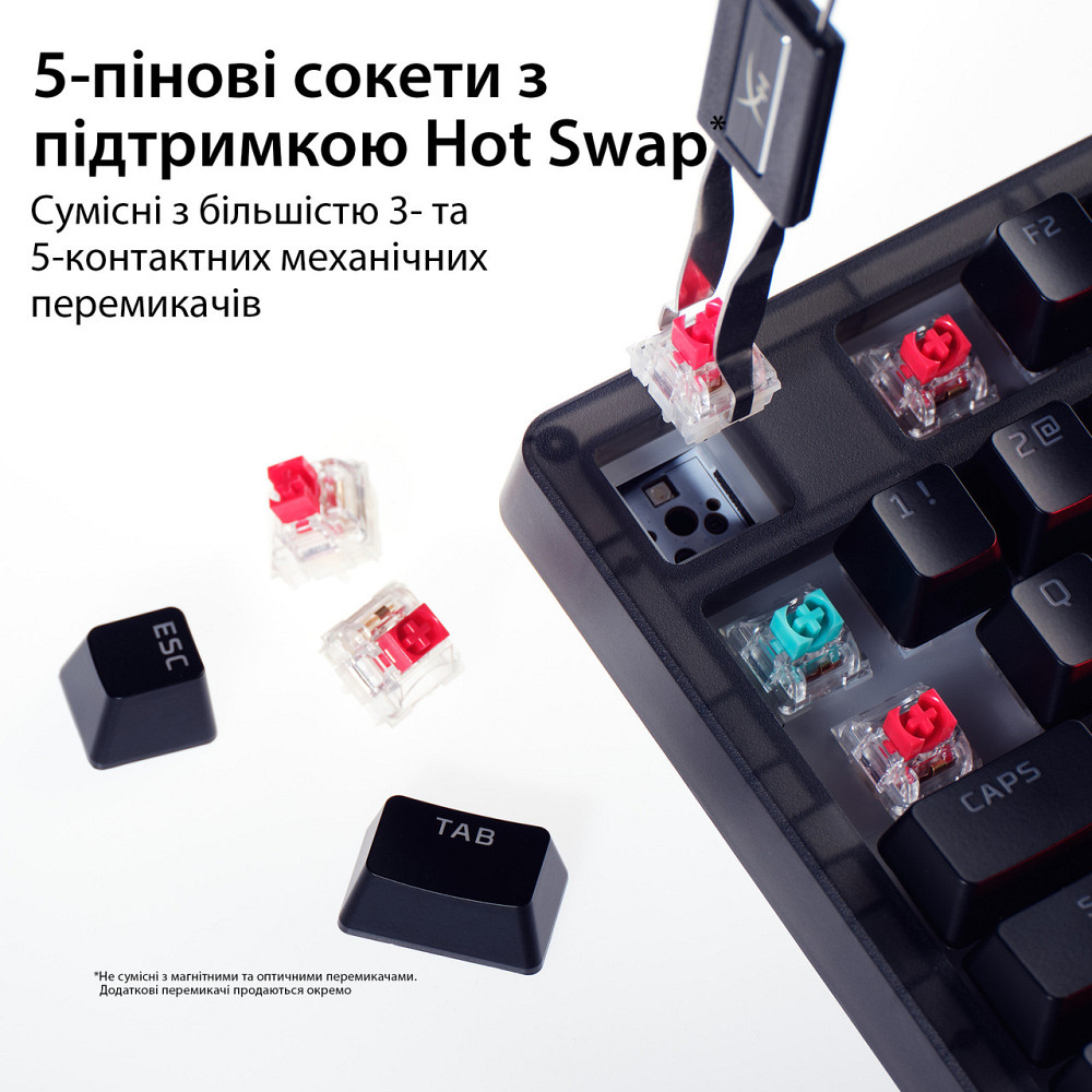 Клавіатура HyperX Origins 2 1800 HX Red USB Black (B4QS4AA) ( 22489 ) Харків - фото 20
