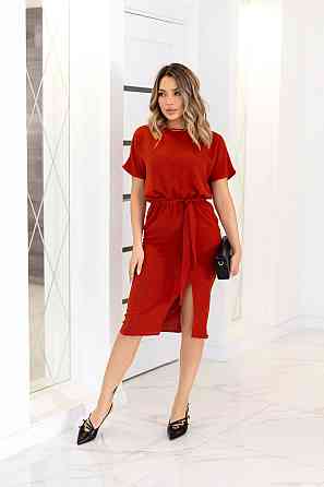 Летнее платье с поясом Fanta Батал 50-52, Терракотовый Киев