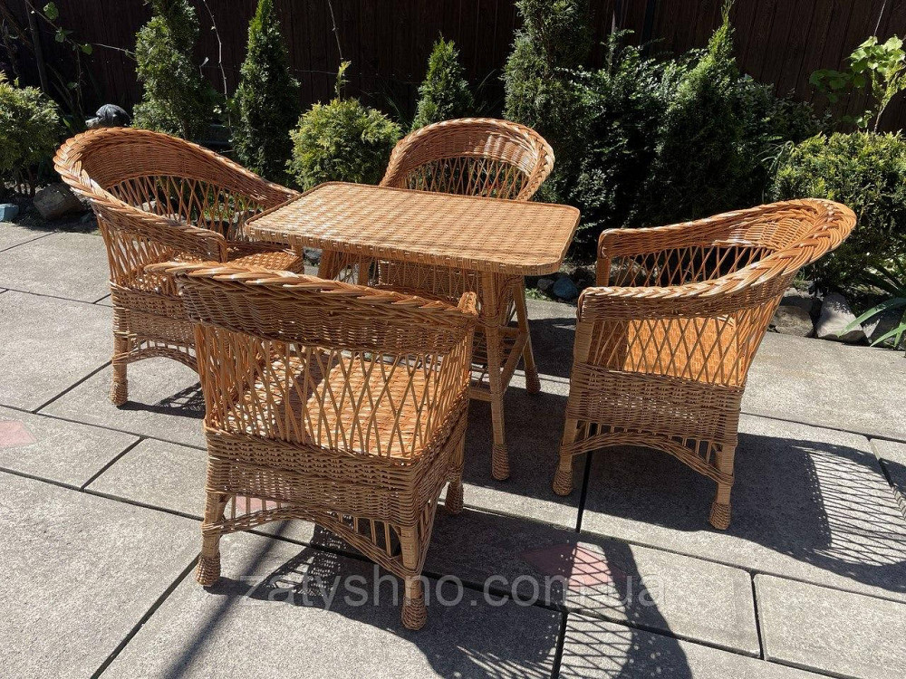 Комплект плетених меблів з лози з кріслами Київ - фото 5