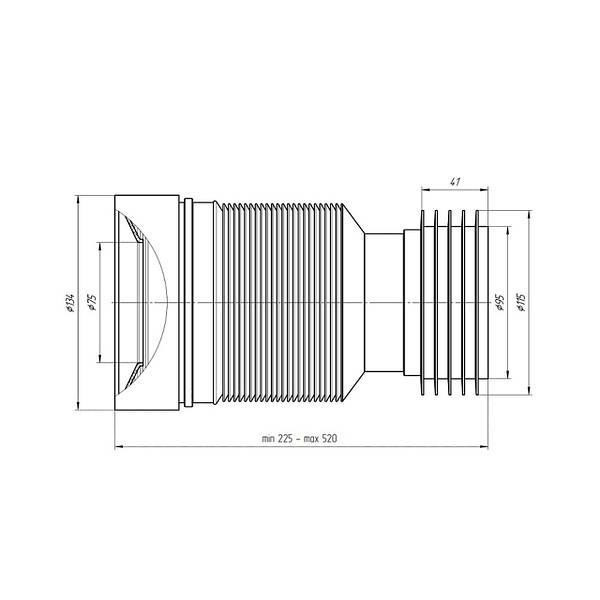 Гофра для унитаза 500мм К828. Харьков - изображение 2