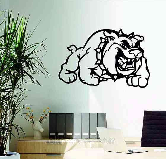 Декоративне настінне Панно «Бульдог - Спайк», Декор на стіну 90*59 см, Чорний Київ