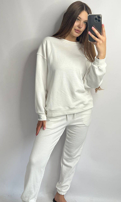 Костюм спортивний жіночий трикотажний Молочний M/L Харків - фото 7