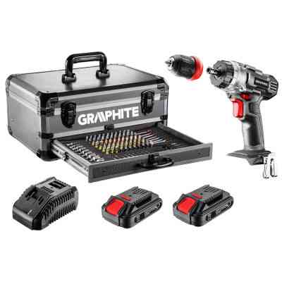 Шуруповерт Graphite Energy + SET, 18В, 2х2.0 Ач, 109ед. кейс (58G022-PS15) Винница