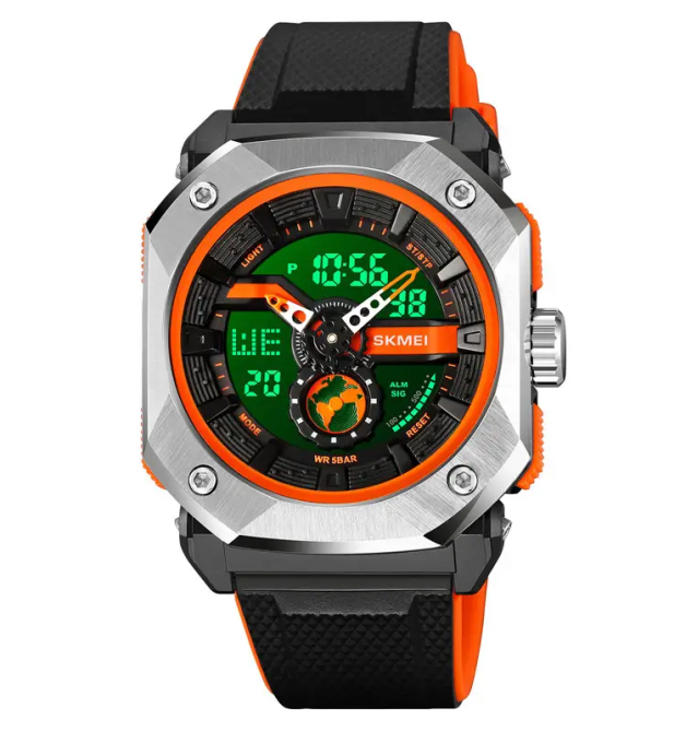 Годинник чоловічий спортивний наручний Skmei 2272 (Чорний з жовтогарячим) Вінниця - фото 3