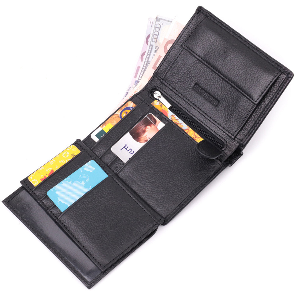 Бумажник вертикального формата из натуральной кожи ST Leather 22474 Черный Киев - изображение 7