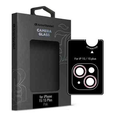 Скло захисне Armorstandart Camera glass Supreme Black Icon iPhone 15/15 Plus Pink (ARM76588) Вінниця