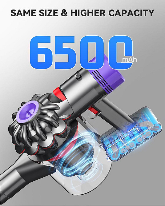 Аккумулятор для пылесоса Dyson V8, SV10 6500 мАч с 2 фильтрами сменная батарея V8 Animal V8 Absolute V8 Fluffy Киев - изображение 6