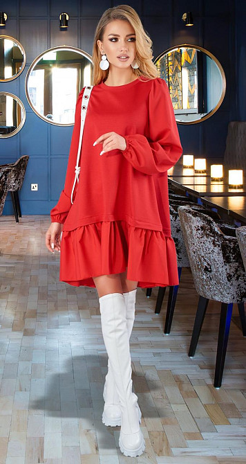 Расклешенное платье с оборкой (42) Киев - изображение 3