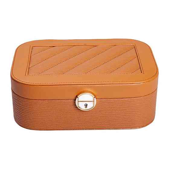 Двоярусна шкатулка для прикрас з еко-шкіри з замком Київ