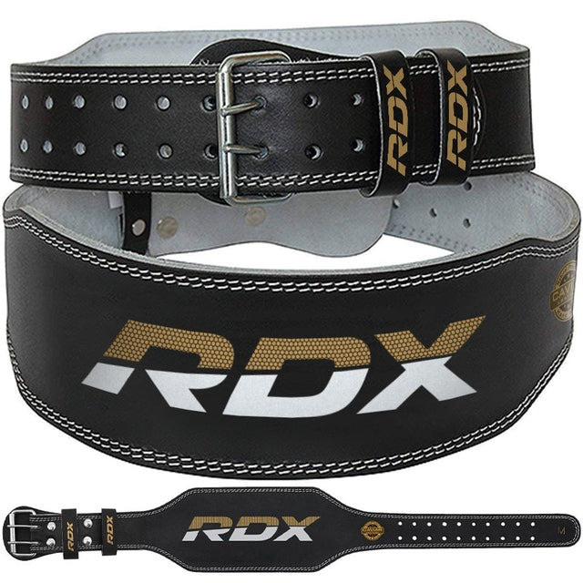 Пояс для важкої атлетики RDX 6 шкіряний Black Gold XL Каменское - изображение 1