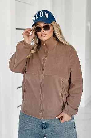 Флісова жіноча кофта на блискавці Jacket" | Норма та батал Капучино, 42-44 Київ