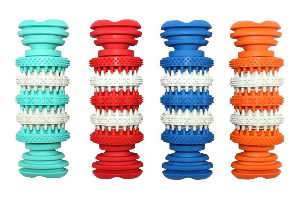 Іграшка резинова масажна Кісточка з шипами 5*15см ER006 ZooMax (синій) Київ - фото 1