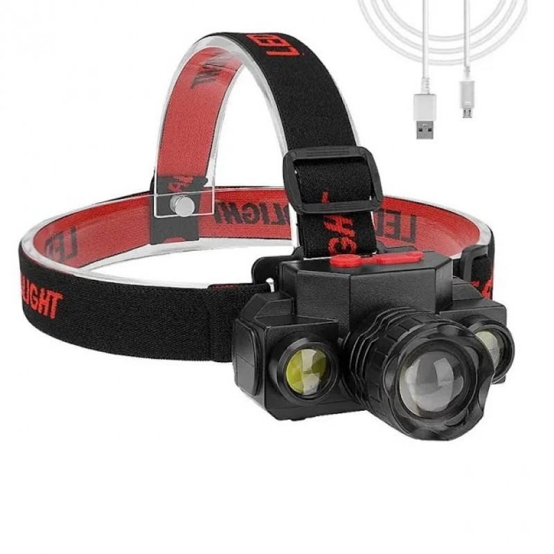 Налобний ліхтар Bailong KX-1805 з діодами COB і XPE, функцією ZOOM, акумулятором 18650 та 4 режимами роботи Одеса - фото 7