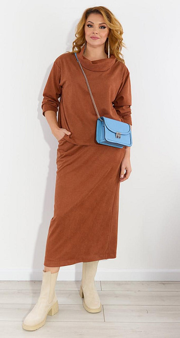 Замшевий костюм зі спідницею (48) Київ - фото 2