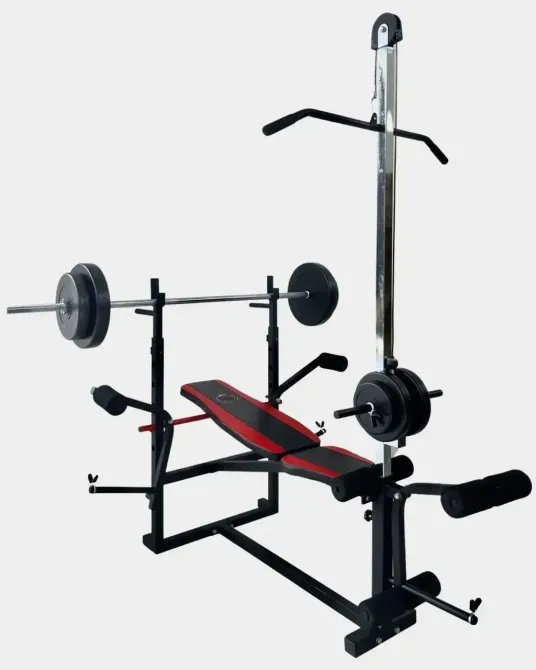 Скамья для жима с тягой + 4 грифа + 115 кг блинов Гантели, гири, штанги и диски АВС пластик комплект Киев - изображение 7