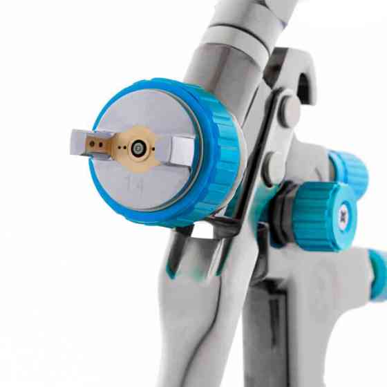 Фарбопульт пневматичний LVLP BLUE, професійний, форсунка: 1,4 мм, верхній пластиковий бачок: 600 мл, 1,5 бар, STORM INTERTOOL Київ