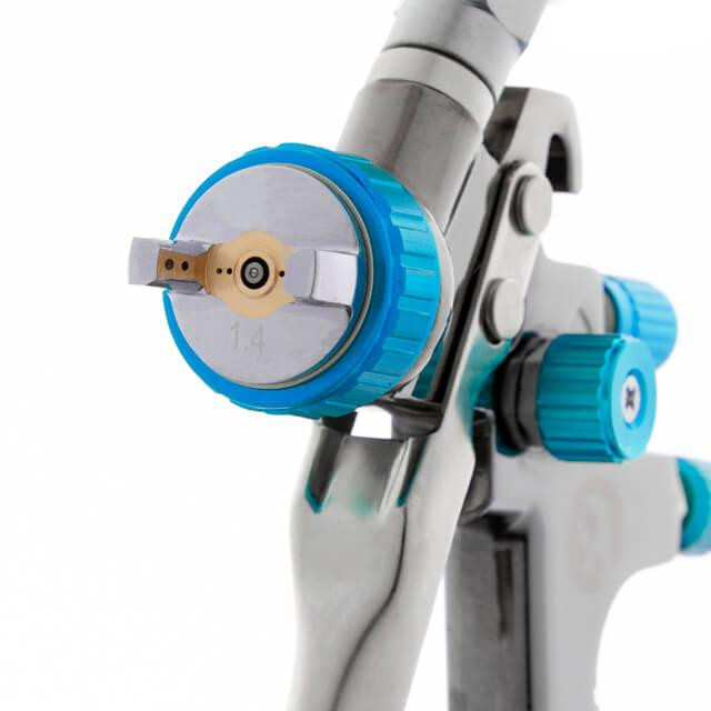 Фарбопульт пневматичний LVLP BLUE, професійний, форсунка: 1,4 мм, верхній пластиковий бачок: 600 мл, 1,5 бар, STORM INTERTOOL Киев - изображение 2