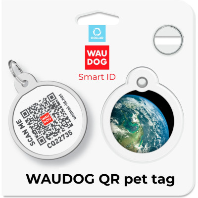 Адресник для животных WAUDOG Smart ID с QR паспортом "Земля", круг 25 мм (225-4029) Винница - изображение 5