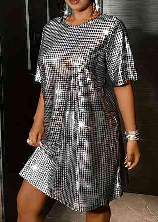 Платье блестящее женское S серебристый Киев