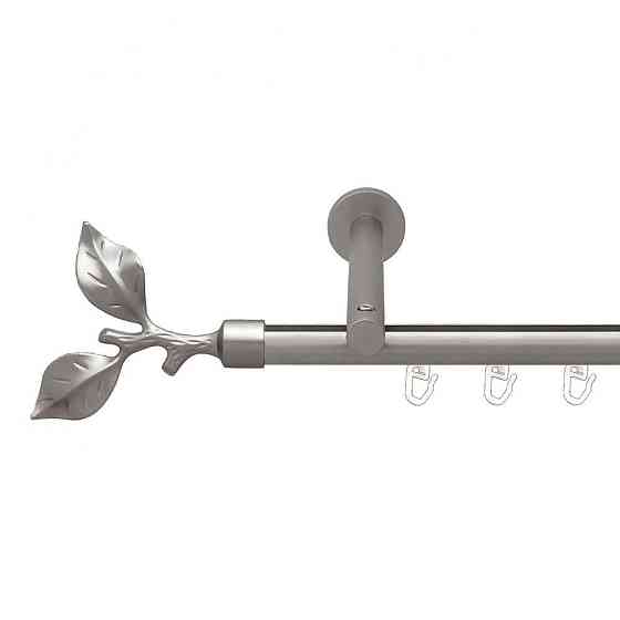 Карниз Orvit Листок Троянди металевий однорядний циліндр на профіль (16 см) профільна труба  Сатин 19 мм 300 Львов