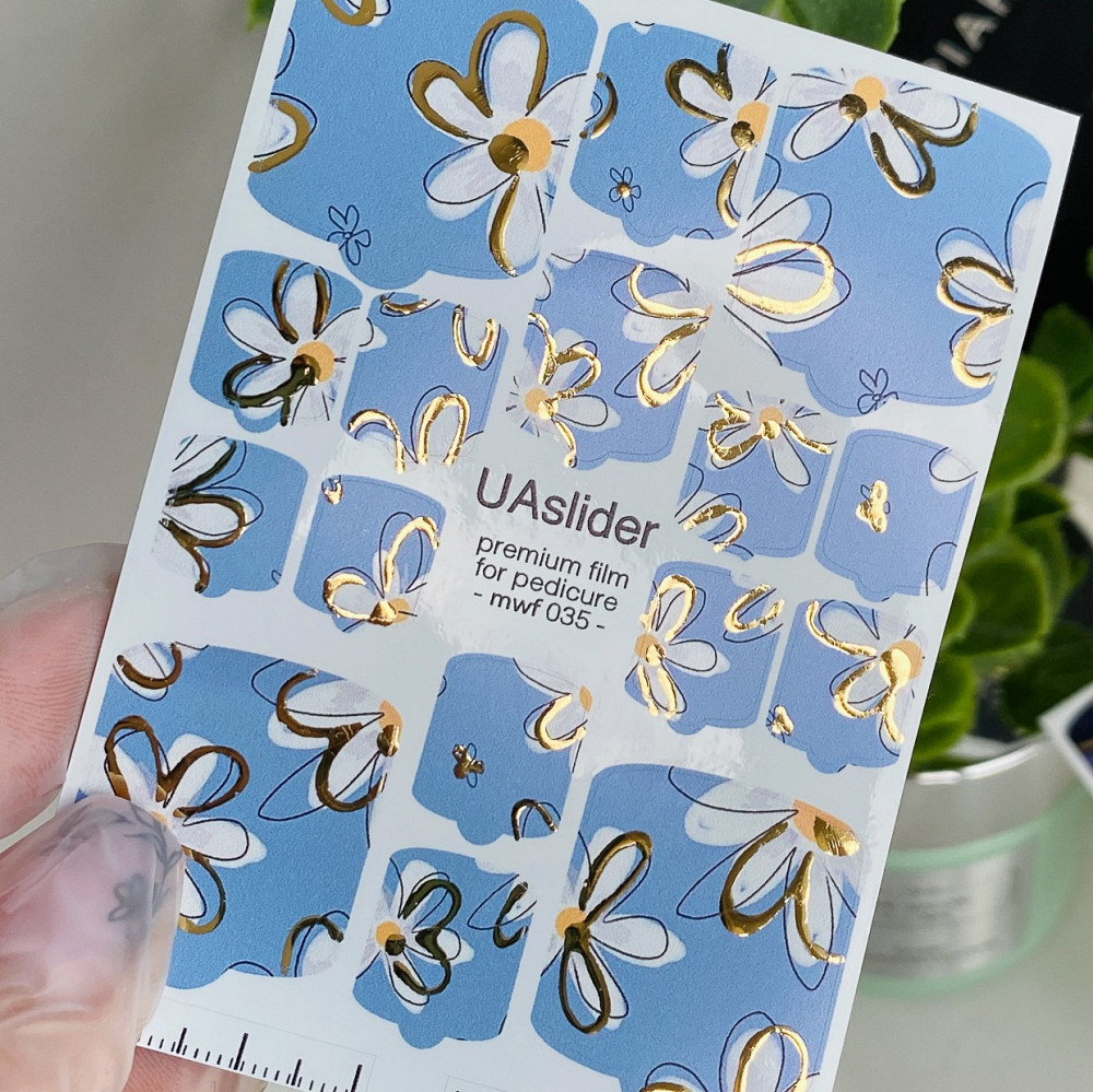 Плівка для дизайну нігтів UaSlider MWF 035 для педикюру (7x9.5см) Херсон - фото 1