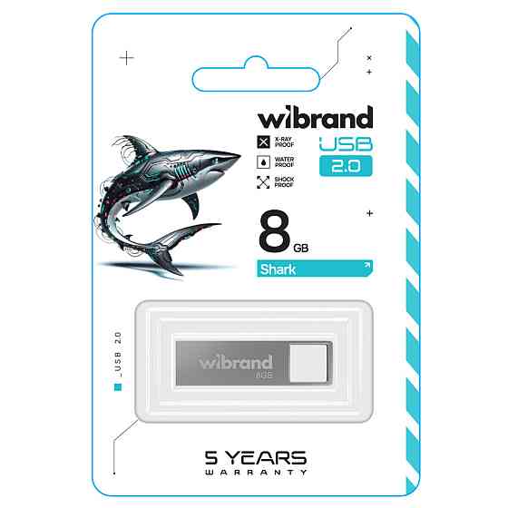 Flash Wibrand USB 2.0 Shark 8Gb Silver (WI2.0/SH8U4S) Киев