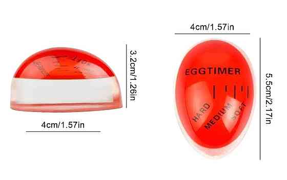 Кухонный таймер Яйцо для приготовления яиц меняет цвет 6 на 4 см красный Киев
