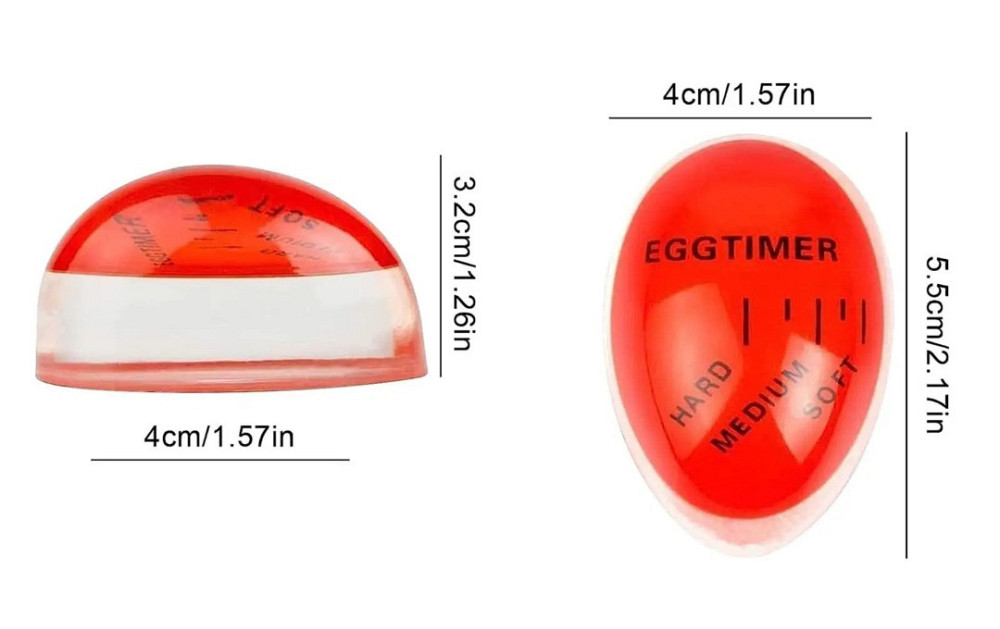 Кухонный таймер Яйцо для приготовления яиц меняет цвет 6 на 4 см красный Киев - изображение 6