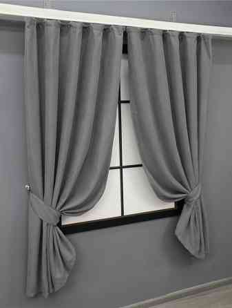 Комплект коротких штор VR-Textil Мікровелюр Petek № 1485ш Сірий 130х170 см 2 шт (35-0211) Київ