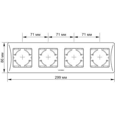 Рамка Videx BINERA чорний графіт 4 поста (VF-BNFR4H-BG) Вінниця