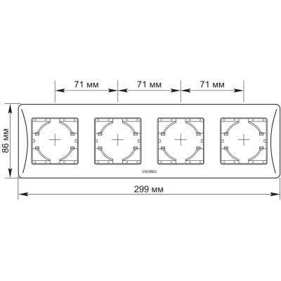 Рамка Videx BINERA черный графит 4 поста (VF-BNFR4H-BG) Винница - изображение 2