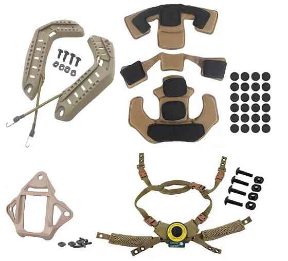 Обвіс для шолома FAST підвісна система + захисні подушки + бічні рейки ARC + шрауд (Койот) Вінниця