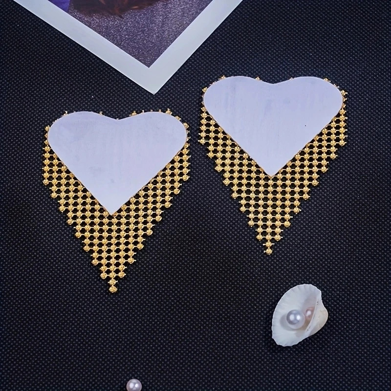 Наклейки на груди сердечка 6 на 8 см золотистий Київ - фото 5