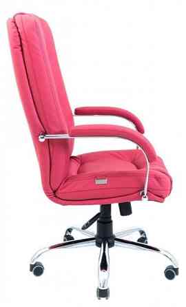Офісне крісло керівника AlbertoDesign Хром AniFyx М-2 Екошкіра Lord Рожевий (Прогумовані колеса) Днепр