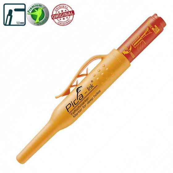 Маркер фірмовий з довгим носиком Pica-Ink Deep Hole Marker, 150/40 червоний Одеса
