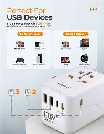 Універсальний адаптер живлення Tessan 636HDV 100w Луцьк