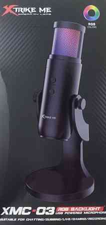 Микрофон игровой XTRIKE ME XMC-03 RGB, черный. Киев