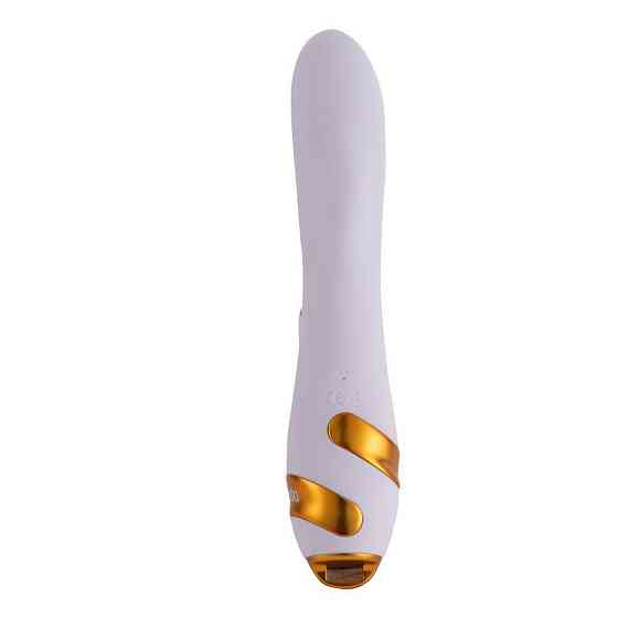 Вібратор-кролик з пульсацією та флогером LOCKINK SEVANDA Whip Vibrating Massage Wand, біло-золотий Sex Aura Київ