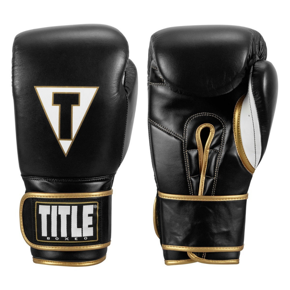 Боксерські рукавиці TITLE Boxeo Mexican Leather Quatro Black/White 12 oz. Кам'янське - фото 1