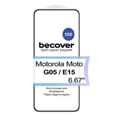 Стекло защитное BeCover Motorola Moto G05 / E15 10D Black (713575) Винница