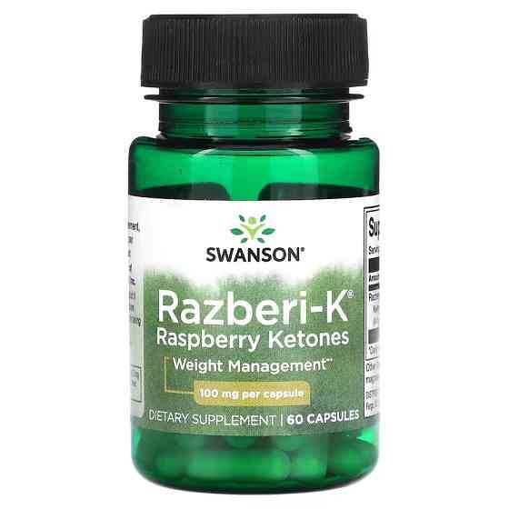Жироспалювач Swanson Razberi-K 100 mg Raspberry Ketones, 60 Capsules Луцьк