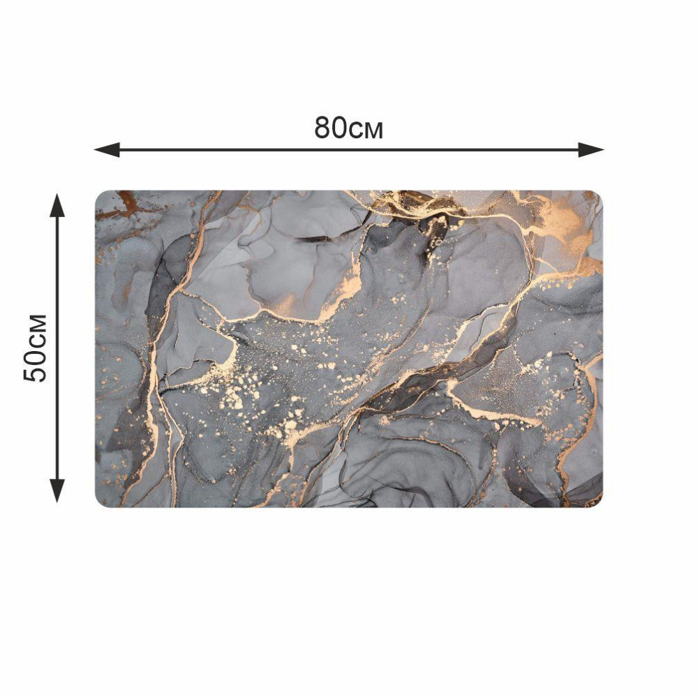 Суперпоглощающий Диатомитовый Коврик Aquarius для ванной 50 х 80 см Серый Мрамор Буча - изображение 2