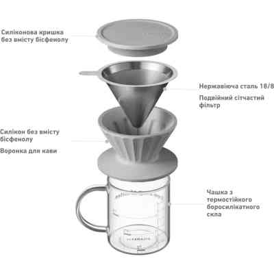 Заварник Buydeem для кави CD1024 Ink Grey (CD1024-IG) Вінниця