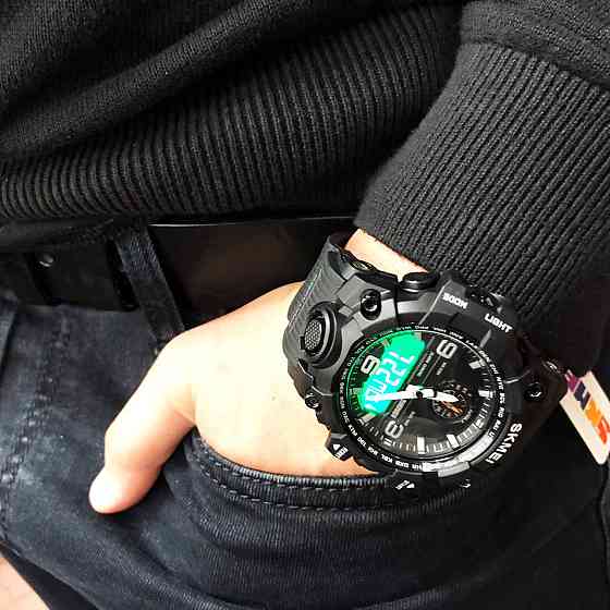 Наручные часы с электронным механизмом SKMEI 1586BK BLACK, Военные часы спецслужб SP-57 Львов