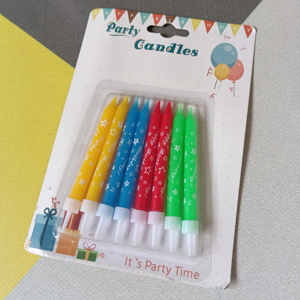 Свічки для торта кольорові 8 шт. Київ - фото 1