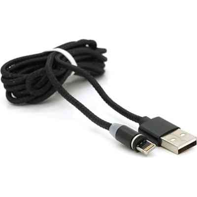 Дата кабель USB 2.0 to Lightning 2.0m 2A magnetic nylon black PiPo (18166) Винница