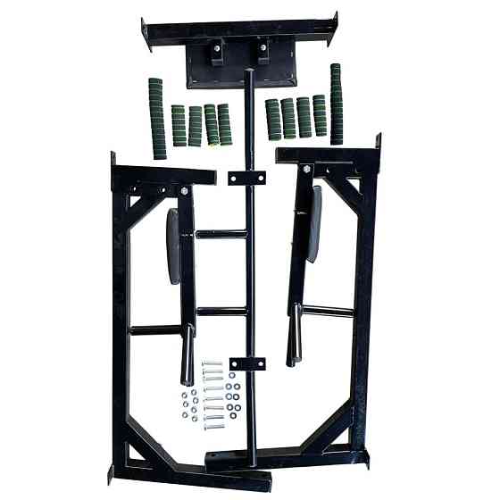 Тренажер турнік з підйомними брусами Iron Pro 4 в 1 NE-TR-5B, з м'якими ручками, чорний Вінниця