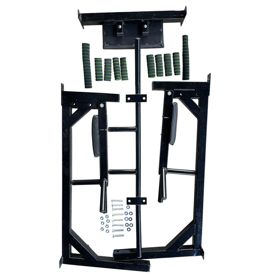 Тренажер турнік з підйомними брусами Iron Pro 4 в 1 NE-TR-5B, з м'якими ручками, чорний Вінниця - фото 6