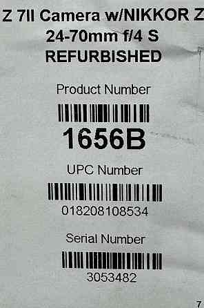 Бездзеркальный фотоаппарат Nikon Z7 II Kit Z 24-70mm f/4 S REFURBISHED. Харьков