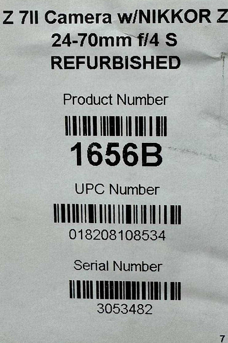 Бездзеркальный фотоаппарат Nikon Z7 II Kit Z 24-70mm f/4 S REFURBISHED. Харьков - изображение 1